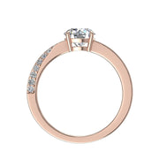 Bague de mariage diamant naturel rond 1.15 carat or rose Bianca